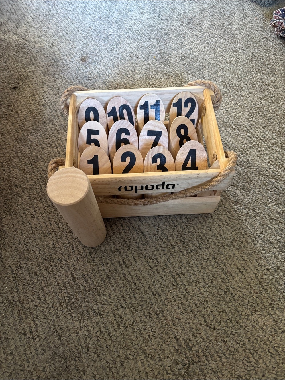 Ropoda Wooden Mölkky Skittles Game - Natural Wood